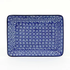 Tacka ceramiczna 111 24/18cm <br> 2615X Kobaltowa koronka